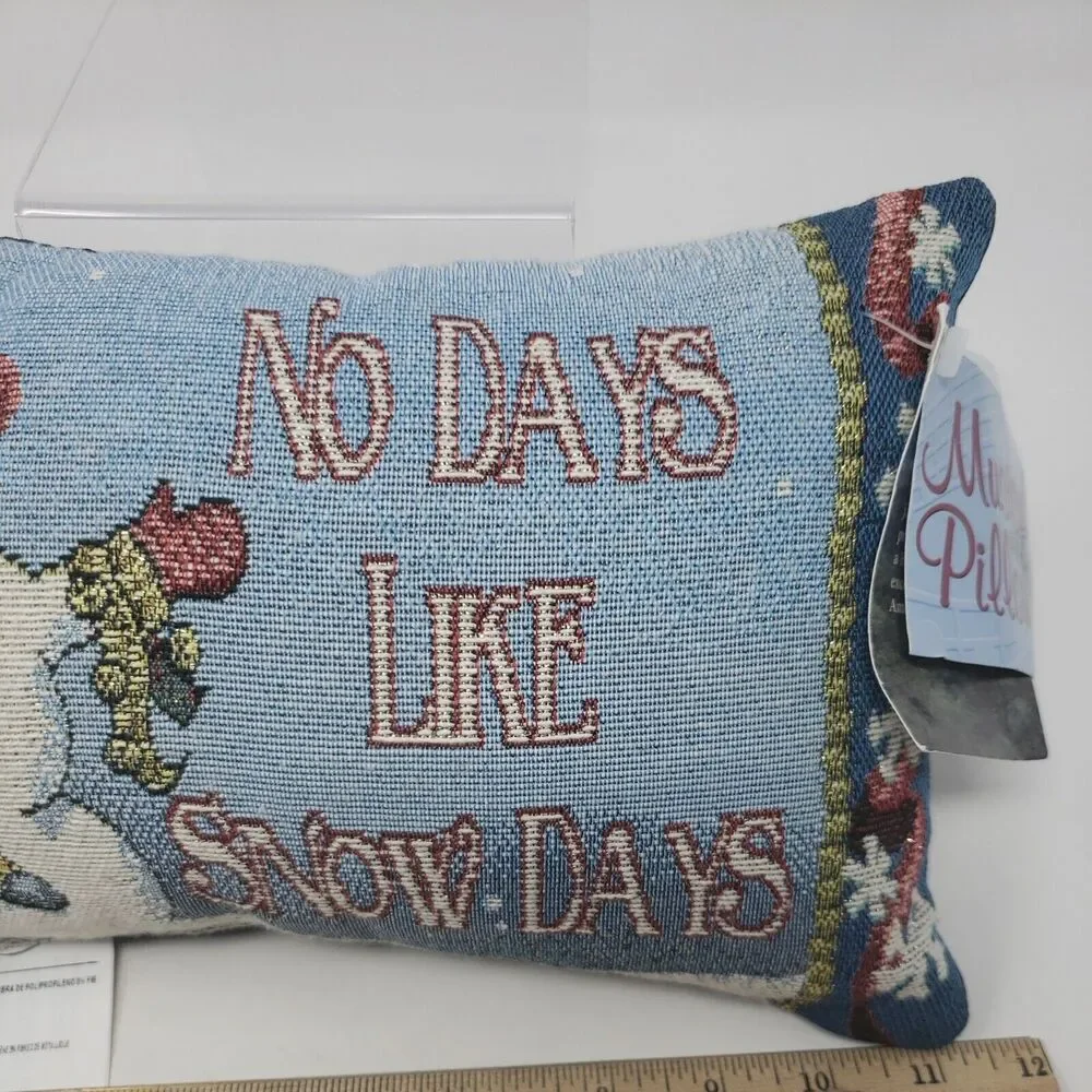 Jacquard Woven Snowman Pillow with Tags *NO MUSIC SEE DESCRIPTION* Made in USA